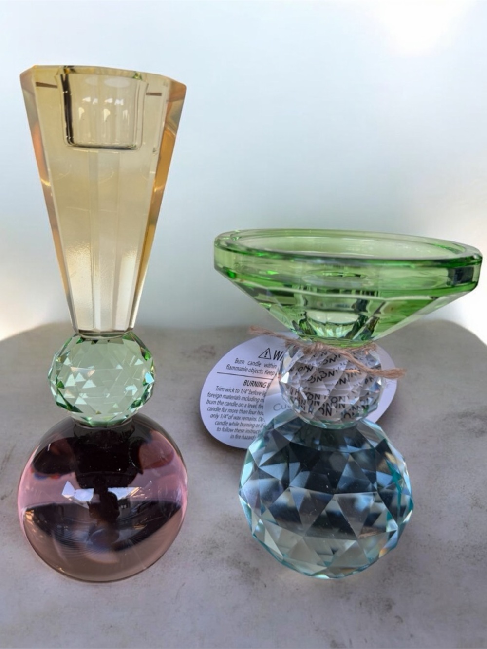 Kirkton House Cut Glass Candle Holders Set of 2